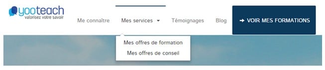 menu déroulant orson